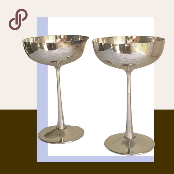 vintage italian silver plated wine chalices (set of 2) 🔮🏆 - Picture 4 of 5